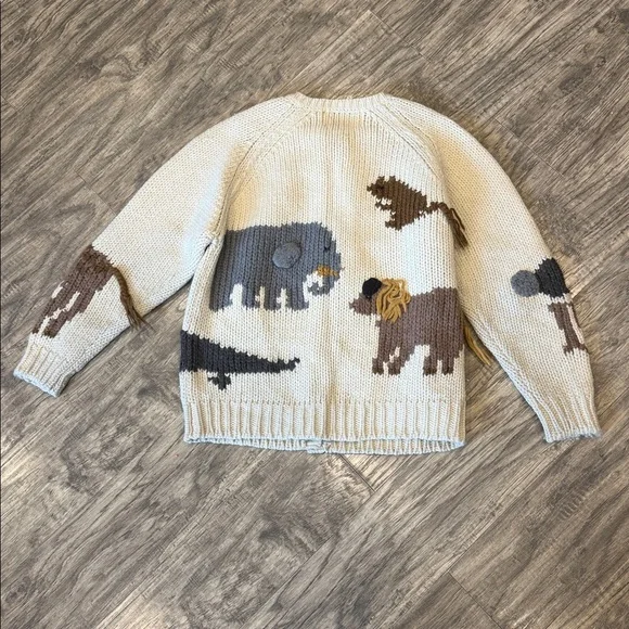 Vintage Marisa Christina Cream Knit Zoo Animal Cardigan - S - Picture 5 of 5